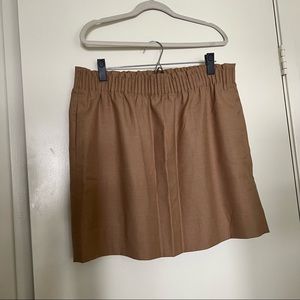 Camel JCrew Linen Cotton City Paper bag skirt